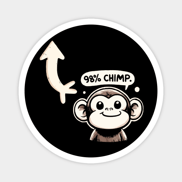 98 Percent little Chimp Magnet by DoodleDashDesigns